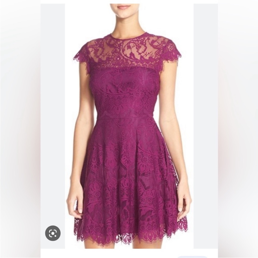 BB Dakota open back fit and flare cocktail dress